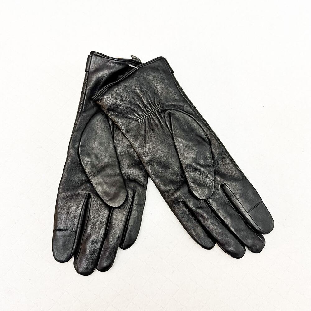 MICHAEL Michael Kors Quilted Leather Hamilton Lock Gloves with Touch Tips Sz L - Picture 5 of 5